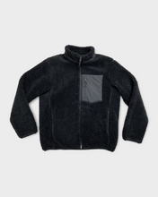 Load image into Gallery viewer, Black Oversized Teddy Bear Zip Up Jacket (S)
