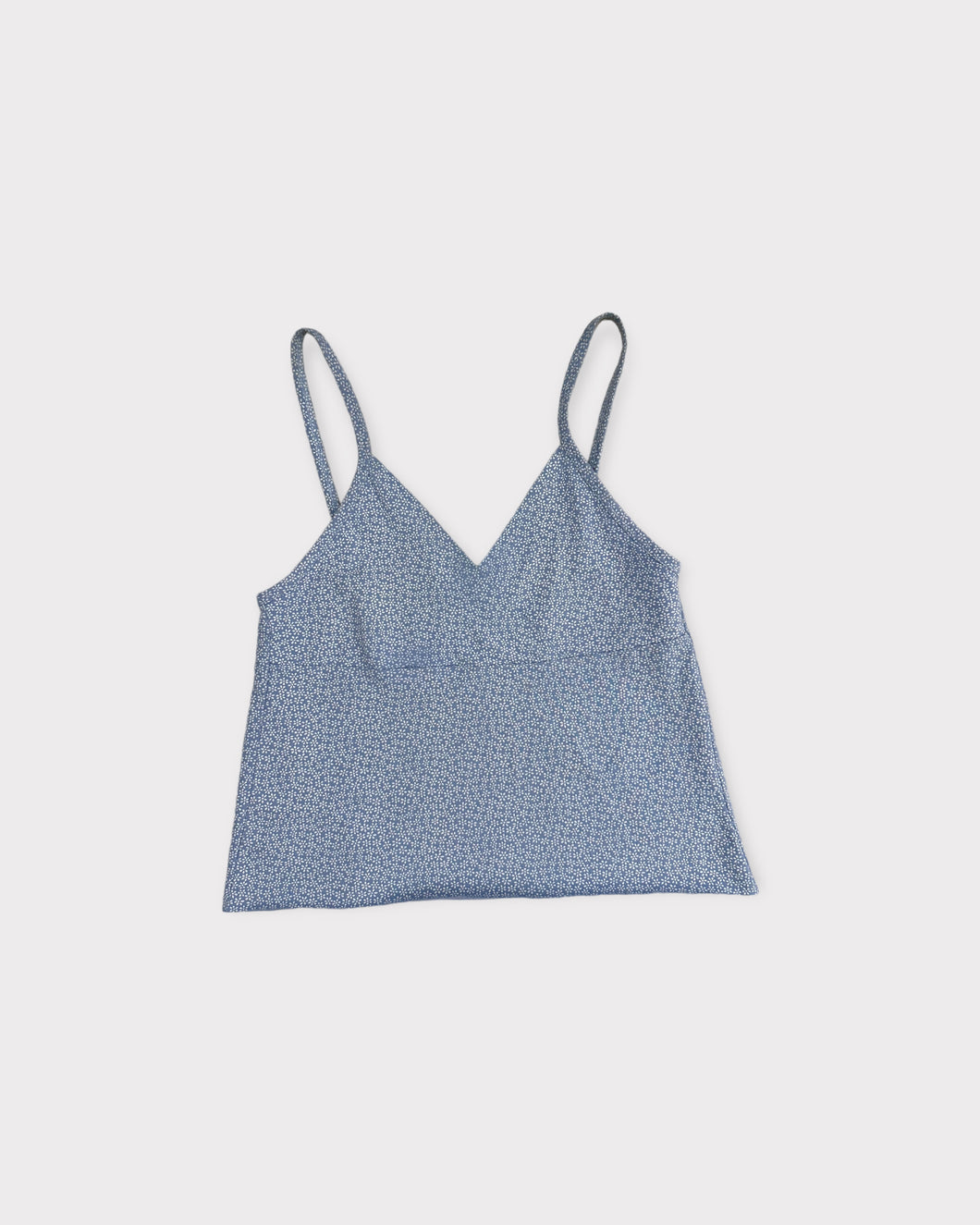 BRANDY MELVILLE LIGHT Blue Tank Top Crop Details One Size Ribbed