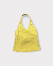 Load image into Gallery viewer, Gap Yellow Ribbed Halter Crop Top (L)
