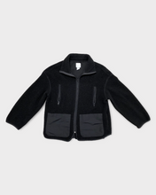 Load image into Gallery viewer, Black Teddy Fleece Oversized Zip Up Jacket (S)
