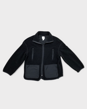 Load image into Gallery viewer, Black Teddy Fleece Oversized Zip Up Jacket (S)

