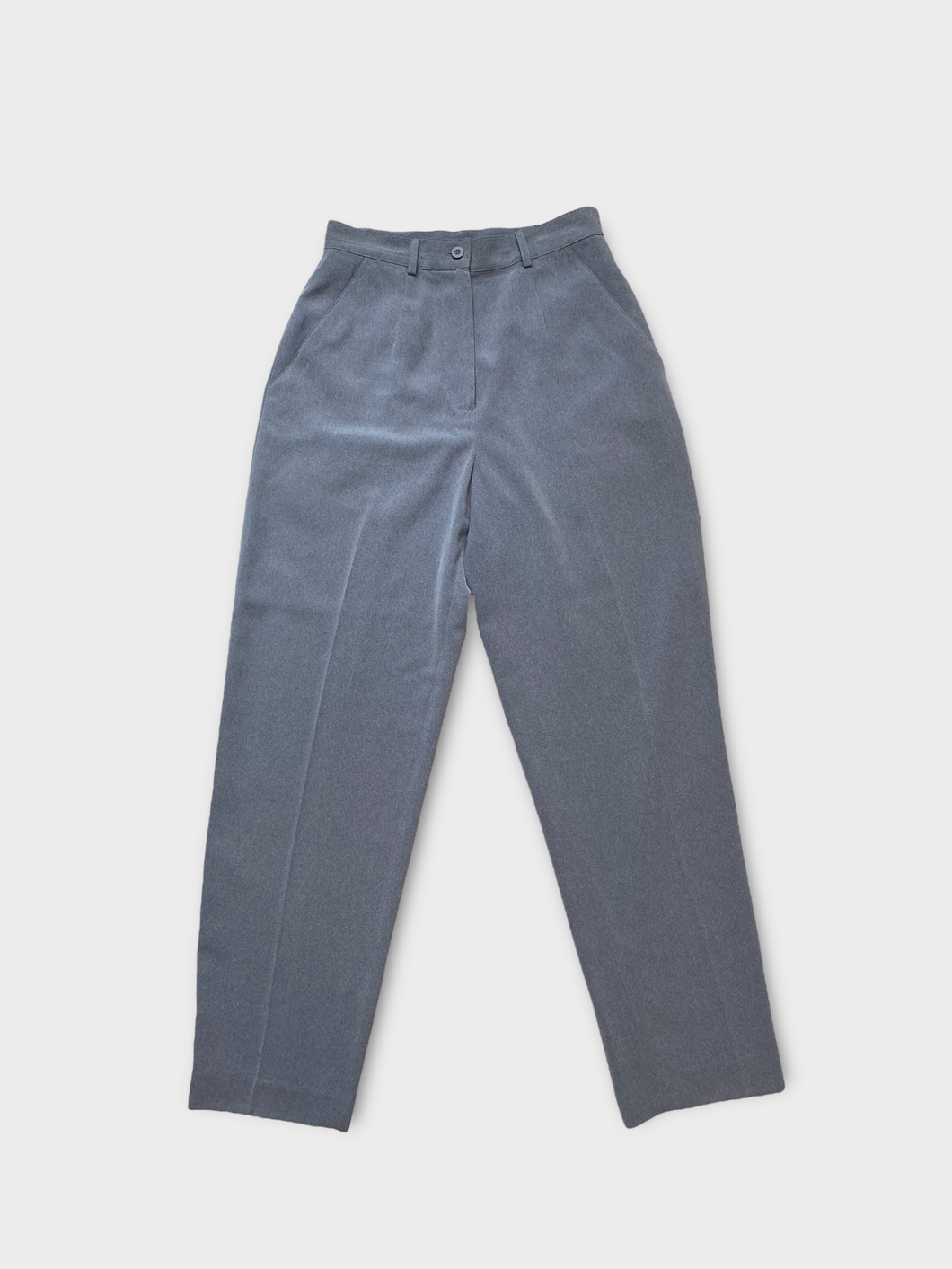 High Rise Tailored Straight Leg Grey Trousers