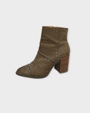 Load image into Gallery viewer, Report Brown Suede Studded Zip Ankle Booties
