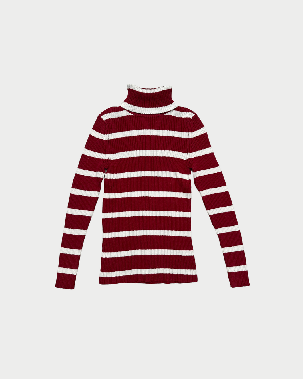 Loft Red Striped Turtleneck Sweater (S)